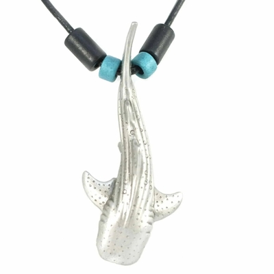 Rekin wielorybi Sea Life Pewter Naszyjnik Sea Life Biżuteria dla miłośników oceanu