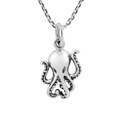 Cudowna ośmiornica morska Sterling Silver Naszyjnik Sea Life Biżuteria dla miłośników oceanu