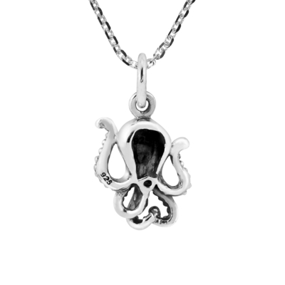 925 Sterling Silver 3D Niebiesko-biała emalia Ryba Urok Wisiorek Naszyjnik