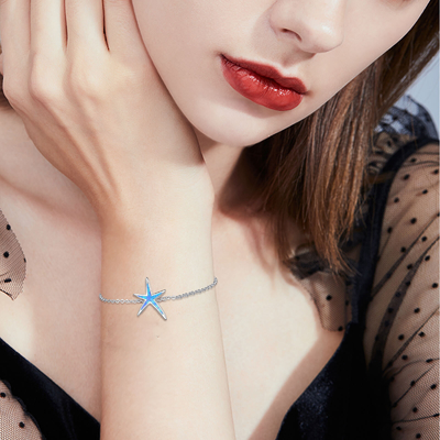 Rozgwiazda Bransoletka Opal Bransoletki dla Kobiet Dziewczyn Fine Jewelry Urodziny Dzień Matki Prezenty dla Mamy Kobieta