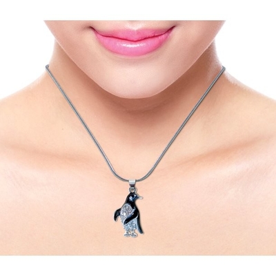 Puzzled Sparkling Penguin Zestaw Naszyjnik i Kolczyki Uroczy Naszyjnik i Zestaw Kolczyków - Ocean