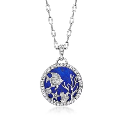 Hawai Jewelry Sea Life Spinacz Link CZ Naszyjnik ze srebra próby 925