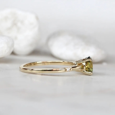 Halo Jewelry Round Cut Wedding Rings Lab Utworzono zielony szmaragdowy pierścionek zaręczynowy