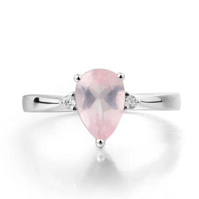 Sterling Silver Green Spinel Ring Modny pierścionek zaręczynowy w kształcie gruszki Solitaire