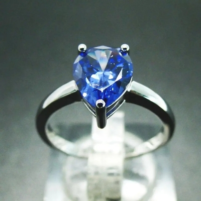 Sterling Silver Green Spinel Ring Modny pierścionek zaręczynowy w kształcie gruszki Solitaire