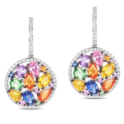 Kamień zmieniający kolor Hot Selling Fashion Multi Color Round Shape Drop Kolczyki dla kobiet Party