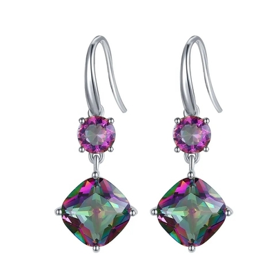 Hurtownia bransoletki Tennnis ze srebra próby 925 Sterling Trillion Cut Mystic Topaz