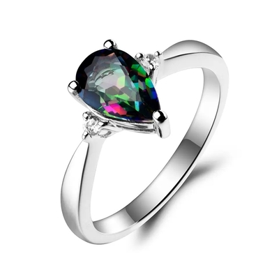 Hurtownia bransoletki Tennnis ze srebra próby 925 Sterling Trillion Cut Mystic Topaz