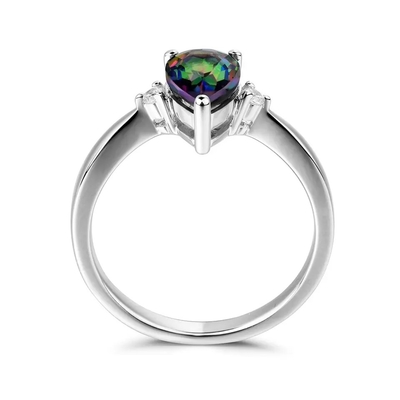 Hurtownia bransoletki Tennnis ze srebra próby 925 Sterling Trillion Cut Mystic Topaz