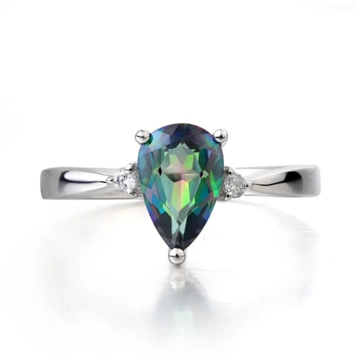 Hurtownia bransoletki Tennnis ze srebra próby 925 Sterling Trillion Cut Mystic Topaz