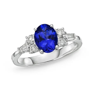 925 Sterling Silver Hurtownia Tanzanit Pierścionek Owalny Cut Niebieski Kamień Tanzanit Wedding Pierścionek zaręczynowy