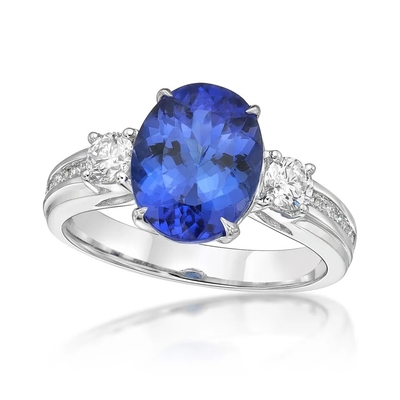 925 Sterling Silver Hurtownia Tanzanit Pierścionek Owalny Cut Niebieski Kamień Tanzanit Wedding Pierścionek zaręczynowy