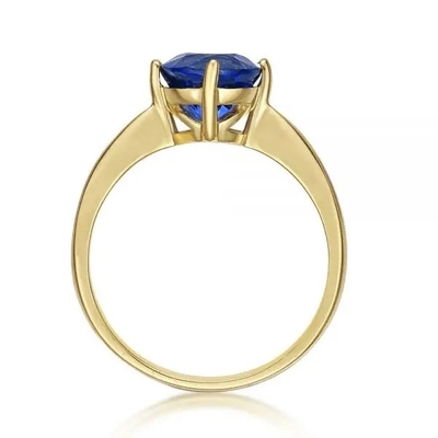 925 Sterling Silver 14K złota biżuteria pierścionek z tanzanitem okrągły brylantowy szlif tanzanit diament pasjans pierścionek