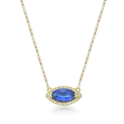 925 Sterling Silver Niebieski tanzanit CZ Biżuteria Naszyjnik z kamienia narodzin grudnia Naszyjnik z kamienia tanzanitowego