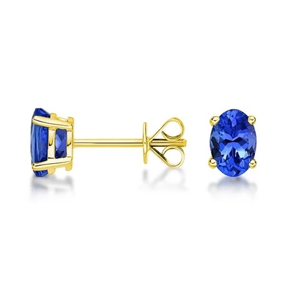 925 Sterling Silver Blue Color Tanzanit Stone Jewelry Podwójne kolczyki w kształcie gruszki