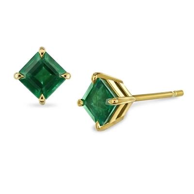 Factory Direct Trendy biżuteria Lab Grown szmaragdowe kolczyki Dainty Fine Jewelries prostota stadniny kolczyki dla kobiet