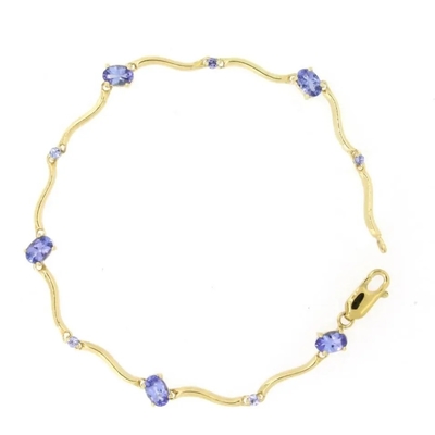Hurtownia 925 Sterling Silver Rose pozłacana bransoletka z tanzanitem