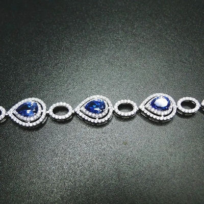 Pear Cut Tanzanit Silver Amazing Quality Bransoletka dla kobiet