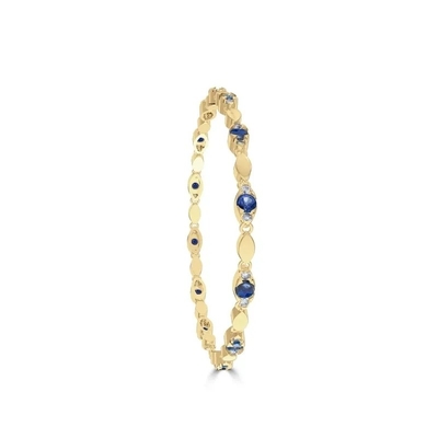 925 Sterling Silver Diamond Pear Sapphire Bransoletka Klasyczna dla dziewczynek