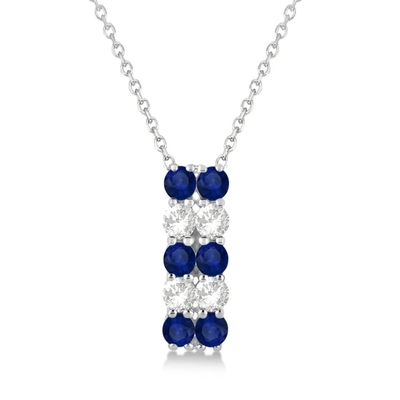 S925 Sterling Silver Elegancki Sapphire CZ Biżuteria Kobiety Kryształowy Łańcuch Naszyjnik Moda
