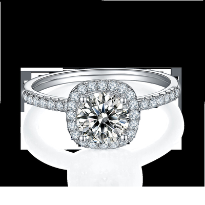 Square Cut Bridal Women Moissanite Square Diamond Gold ze srebrną romantyczną obrączką