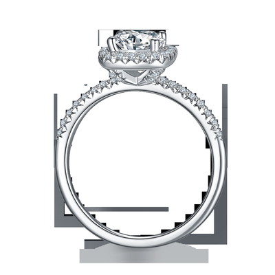 Square Cut Bridal Women Moissanite Square Diamond Gold ze srebrną romantyczną obrączką