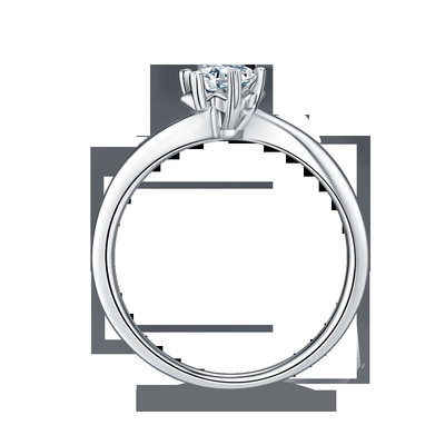 Lady 9k Round 7.5mm Moissanite Open Fashion Grandeur Biżuteria Srebrny pierścionek