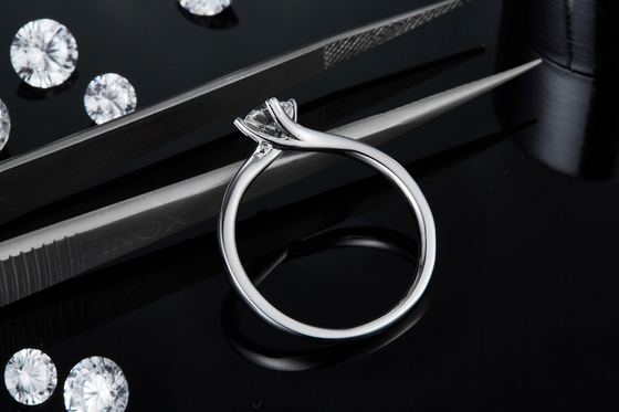 9K Złota Biżuteria Minimalistyczne Wzory Moissanite Srebrny Pierścionek 925