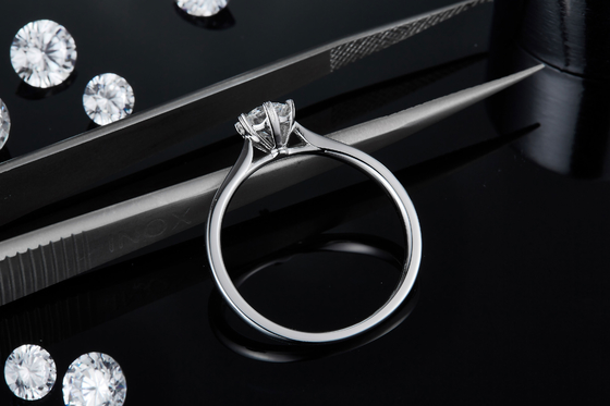0,5 ct Kształt sześciokątnej biżuterii Lab Diamond ze srebrnym pierścionkiem dla kobiet
