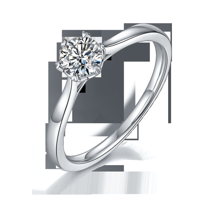 0,5 ct Kształt sześciokątnej biżuterii Lab Diamond ze srebrnym pierścionkiem dla kobiet