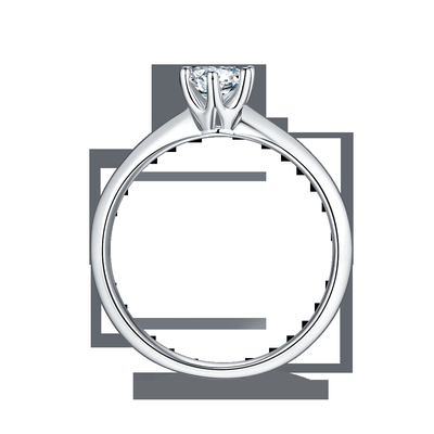 9K ze srebrnym pierścionkiem o szlifie White Moissanite Diamond Minimalistyczna biżuteria ślubna