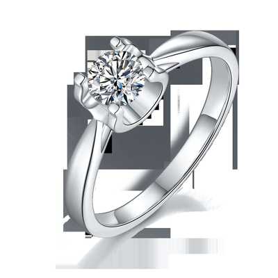 9K ze srebrnym pierścionkiem Square White Moissanite Diamond Minimalistyczna biżuteria ślubna