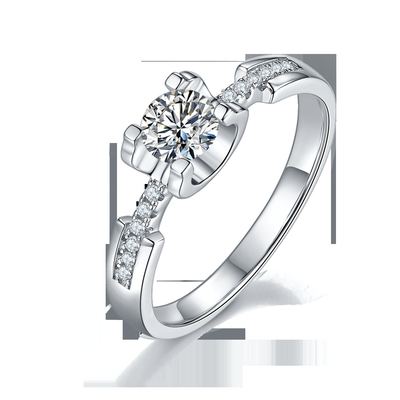 Biały Moissanite Diamond Minimalistyczny niestandardowy obrączka ślubna dla kobiet