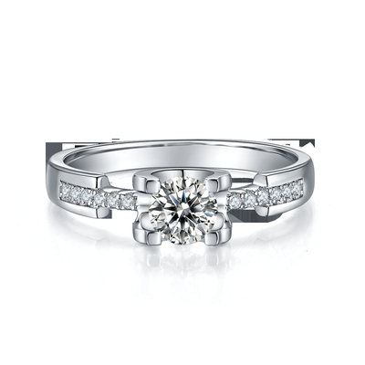 Biały Moissanite Diamond Minimalistyczny niestandardowy obrączka ślubna dla kobiet