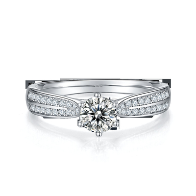 Biżuteria z 9-karatowego złota Minimalistyczne wzory Moissanite 925 Silver Ring Set