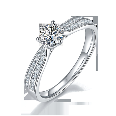 Biżuteria z 9-karatowego złota Minimalistyczne wzory Moissanite 925 Silver Ring Set