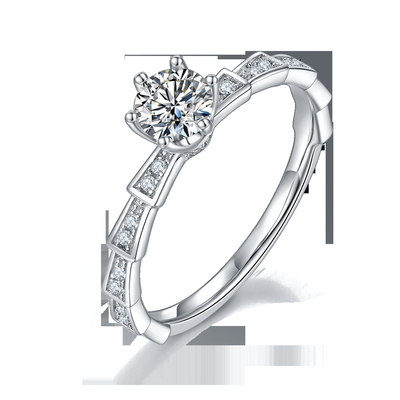 Biały Moissanite Unikalny Sytle I Szafir Platineve Diamenty Biżuteria Kobiety Pierścień