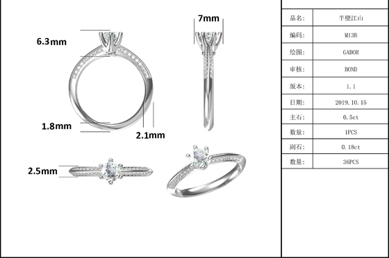 Biały Moissanite I Szafir Platineve Diamenty Biżuteria Pierścionek Zaręczynowy Kobiety