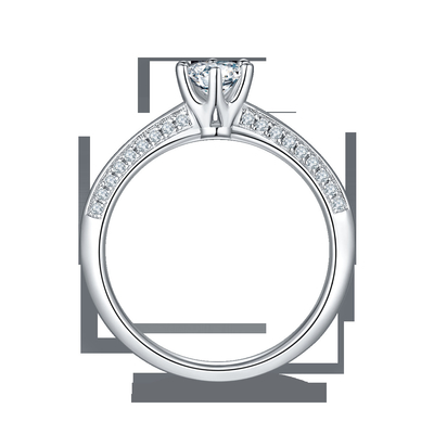 Biały Moissanite I Szafir Platineve Diamenty Biżuteria Pierścionek Zaręczynowy Kobiety