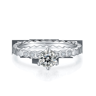 1.16CTW Wavilion Design biały Moissanite i szafir Platineve diamenty biżuteria zaręczynowy dla kobiet pierścionek