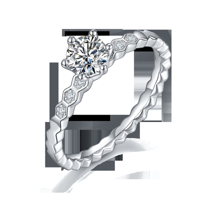 1.16CTW Wavilion Design biały Moissanite i szafir Platineve diamenty biżuteria zaręczynowy dla kobiet pierścionek