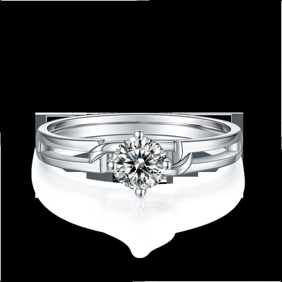 White Square Moissanite I Sapphire Platineve Diamenty Biżuteria Kobiety Pierścionek Z Silver1.94CTW