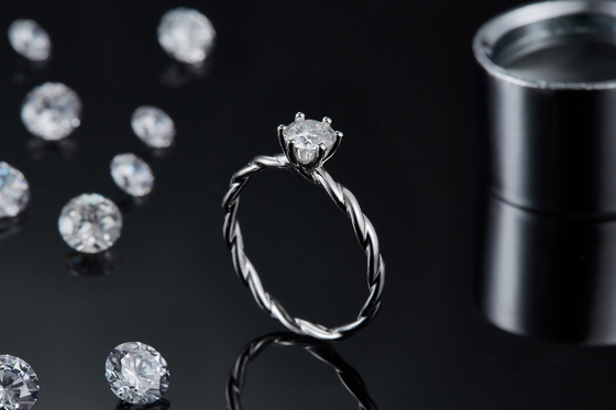 Moissanite zaręczyny dla kobiet zestaw pierścionków z diamentami i szafirem obrączka z białego złota Pave