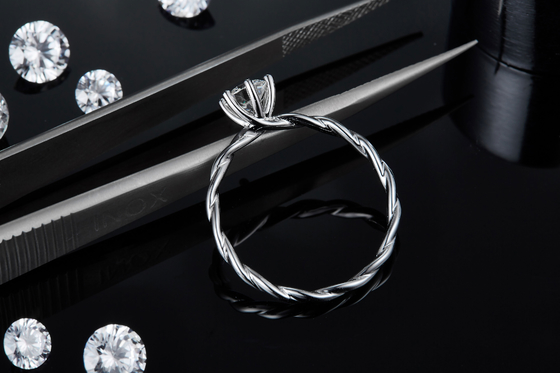 Moissanite zaręczyny dla kobiet zestaw pierścionków z diamentami i szafirem obrączka z białego złota Pave