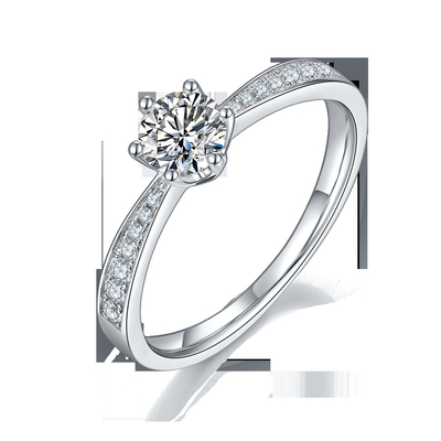 Milgrain Moissanite pierścionek zaręczynowy 14-karatowe białe złoto Moissanite pierścionek Vintage pierścionek zaręczynowy