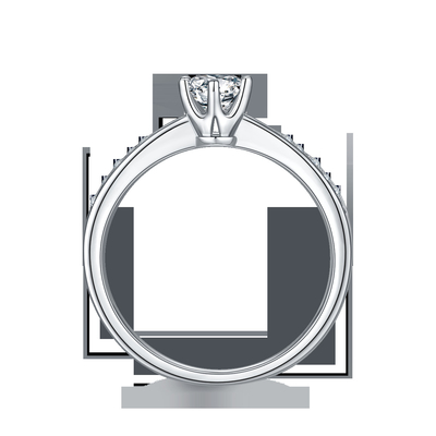 Milgrain Moissanite pierścionek zaręczynowy 14-karatowe białe złoto Moissanite pierścionek Vintage pierścionek zaręczynowy
