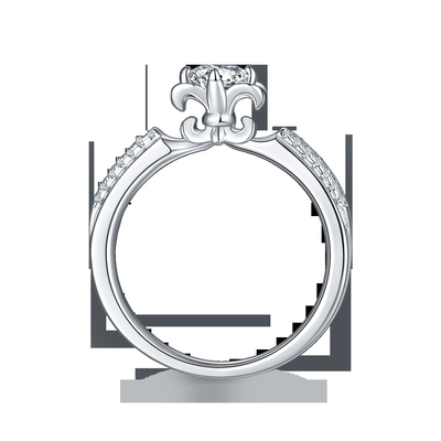 Kwiatowy pierścionek zaręczynowy Moissanite Unikalny pierścionek z białego złota 14KN Pierścionek zaręczynowy Moissanite