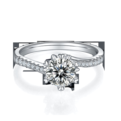 1.30CT biały Moissanite i szafir Platineve CZ biżuteria pierścionek zaręczynowy dla kobiet