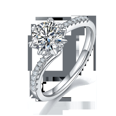 1.30CT biały Moissanite i szafir Platineve CZ biżuteria pierścionek zaręczynowy dla kobiet