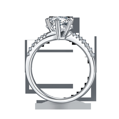 1.30CT biały Moissanite i szafir Platineve CZ biżuteria pierścionek zaręczynowy dla kobiet